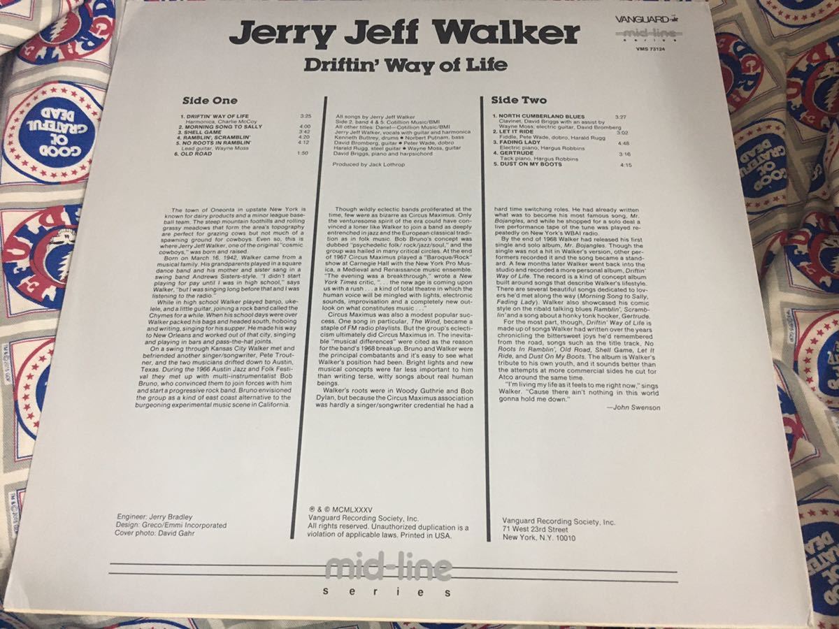 Jerry Jeff Walker★中古LP/US盤「ジェリー・ジェフ・ウオーカー～Driftin’Way Of Life」_画像2