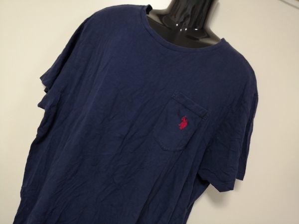 kkaa1645 ■ U.S. POLO ASSN. ■ ポロ Tシャツ カットソー トップス 半袖 コットン 紺 ネイビー XL_画像2