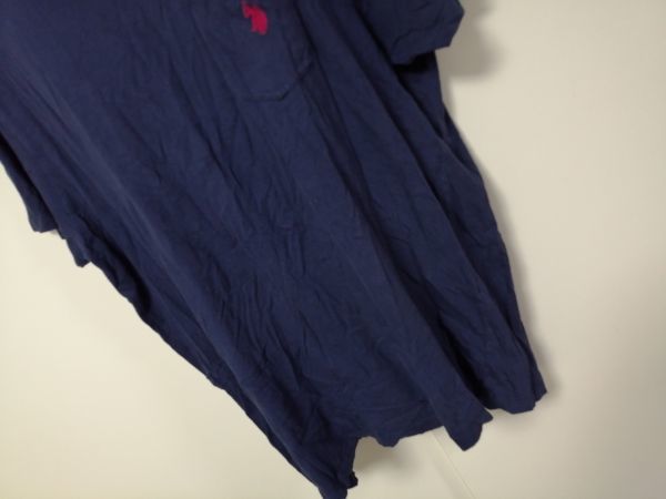 kkaa1645 ■ U.S. POLO ASSN. ■ ポロ Tシャツ カットソー トップス 半袖 コットン 紺 ネイビー XL_画像3