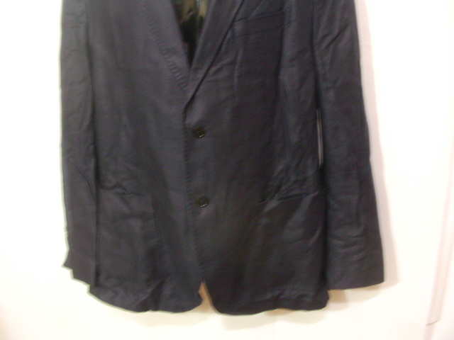 sue1086 Massimo Dutti マッシモドゥッティ メンズ ■ リネンジャケット ■ ダークネイビー 2つボタン サイドベンツ サイズ46 S-Mくらい_画像4