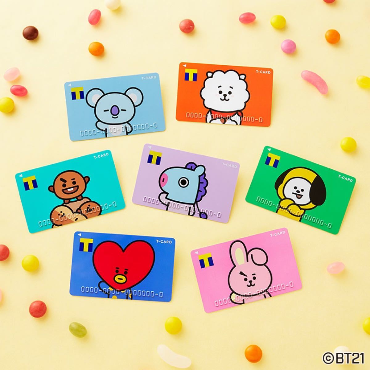 Paypayフリマ 7種類set Bt21 Tポイントカード Tカード Bts キャラクター 防弾少年団 バンタン