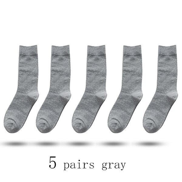 5 pair business dress socks men's ventilation winter warm cotton socks long high quality casual gift present A2093