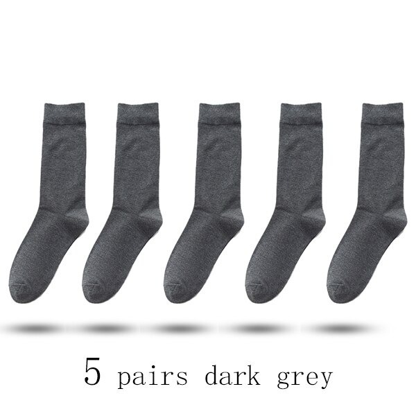 5 pair business dress socks men's ventilation winter warm cotton socks long high quality casual gift present A2093