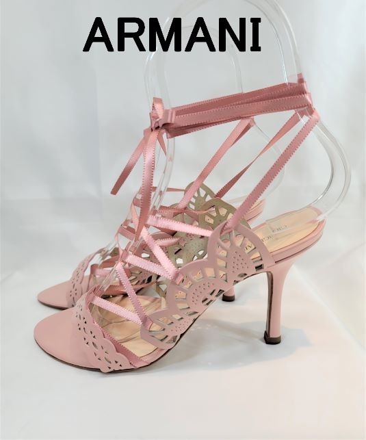 【 новый товар 】GIORGIO ARMANI ...　...    ...  обработка 　 кожа 　... ремень 　 сандалии 　35.5 XGD537