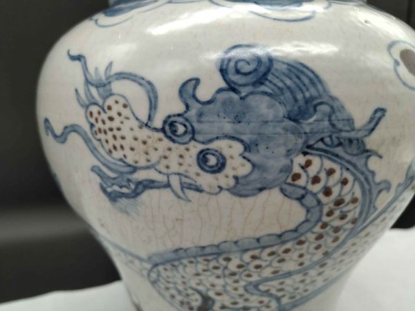 国内正規総代理店アイテム】 骨董 壺 龍 幅19.5cm 高さ23.7cm 中国 ...