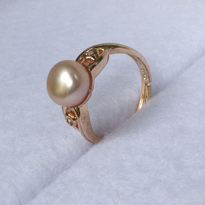 真珠リング指輪本物淡水パールポダン形一粒仕上げ希少上品な人気柄天然