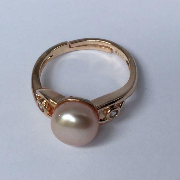 真珠リング指輪本物淡水パールポダン形一粒仕上げ希少上品な人気柄天然