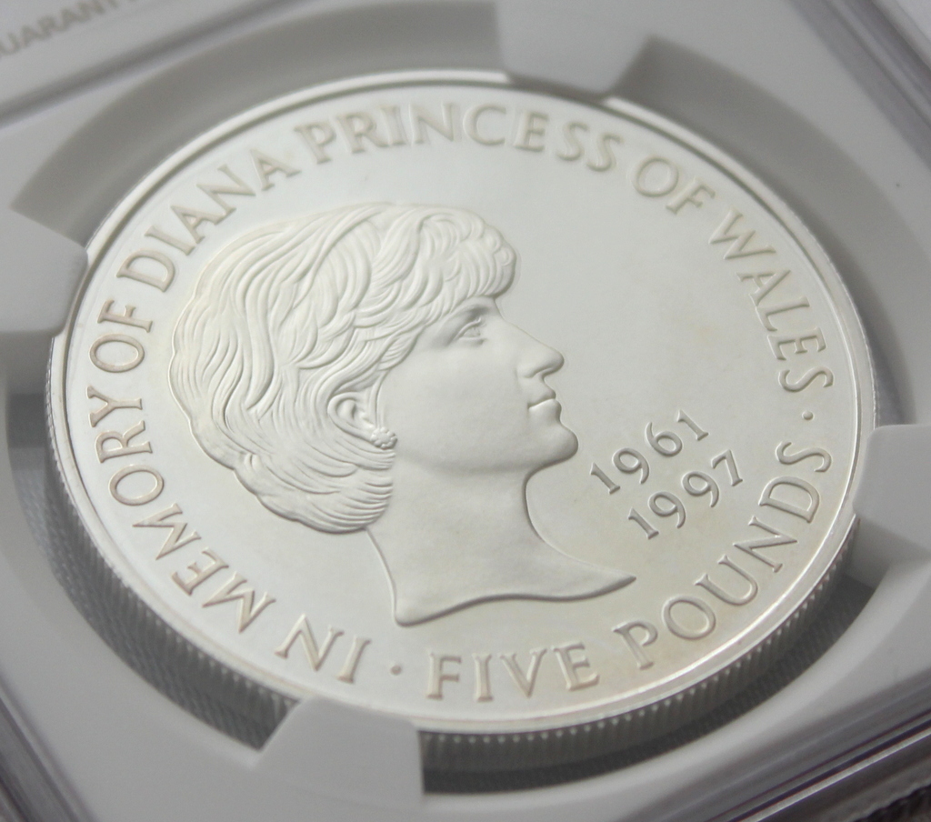 1999 イギリス ダイアナ妃 追悼記念 5ポンド銀貨 NGC PF69UC | www