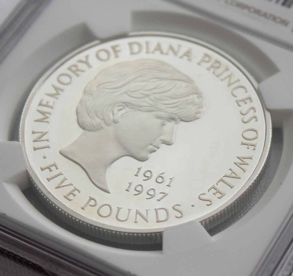 1999 イギリス ダイアナ妃 追悼記念 5ポンド銀貨 NGC PF69UC | www