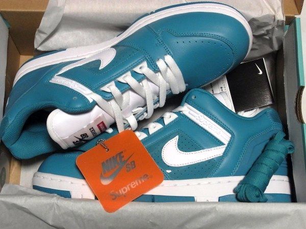 新品 国内正規 17AW Supreme x Nike SB Air Force 2 Low US8.5 26.5cm ナイキ エアフォース Teal ティール AA0871-313_画像4