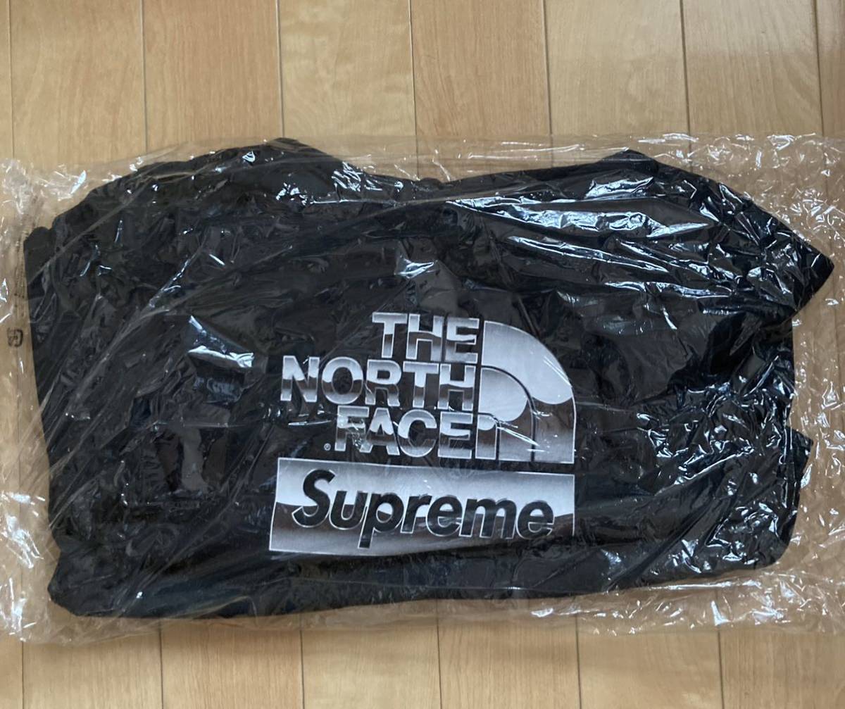 18ss Supreme 愛用 THE NORTH FACE Metallic 68%OFF Hooded Logo Sweatshirt BLACK Sサイズ