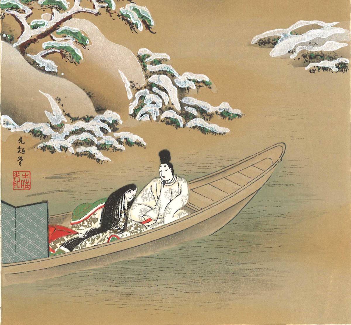 額装源氏物語土佐光起(Tosa Mitsuoki) (1617～1691) 木版画源氏物語 
