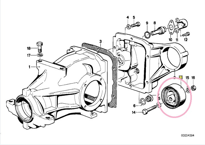 E30 316~M3用デフ（ファイナルドライブ）リアカバーマウントブッシュBMW純正新品(3317 1 135 242)_画像6