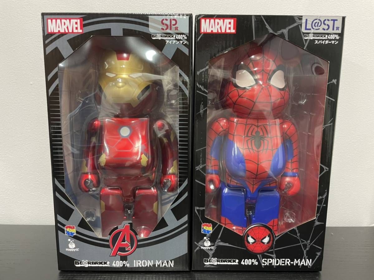 MARVEL Happyくじ 2021 アイアンマン スパイダーマンベアブリック 400