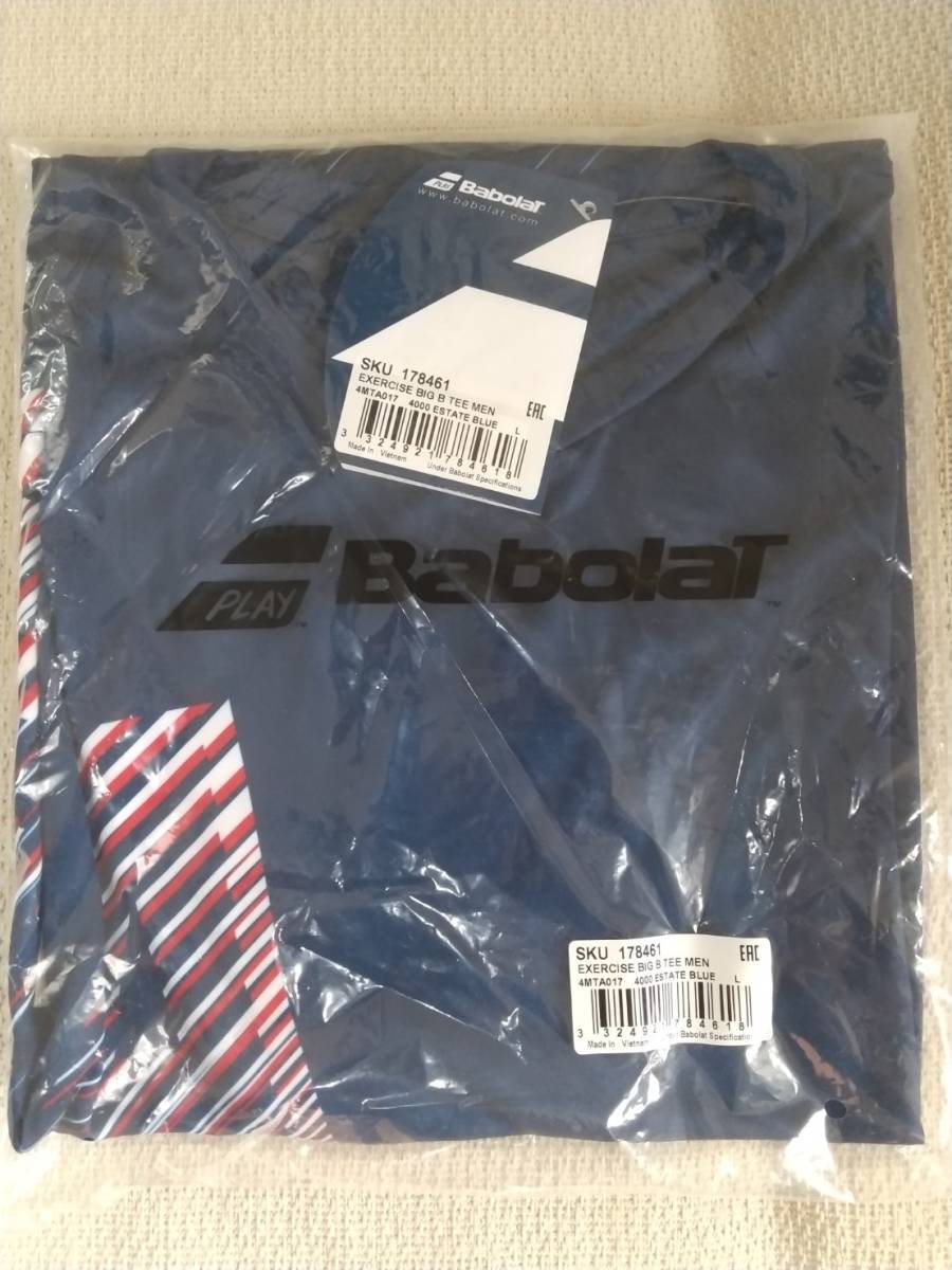 ■海外限定発売■BABOLAT（バボラ）Big Logo Crew シャツ（US/EU：L）Navy_画像3