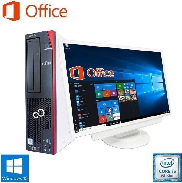 【サポート付き】 超大画面22型液晶セット 富士通 D586 Windows10 Office2019 第六世代Core i5 メモリー:8GB 新品SSD:512GB_画像2