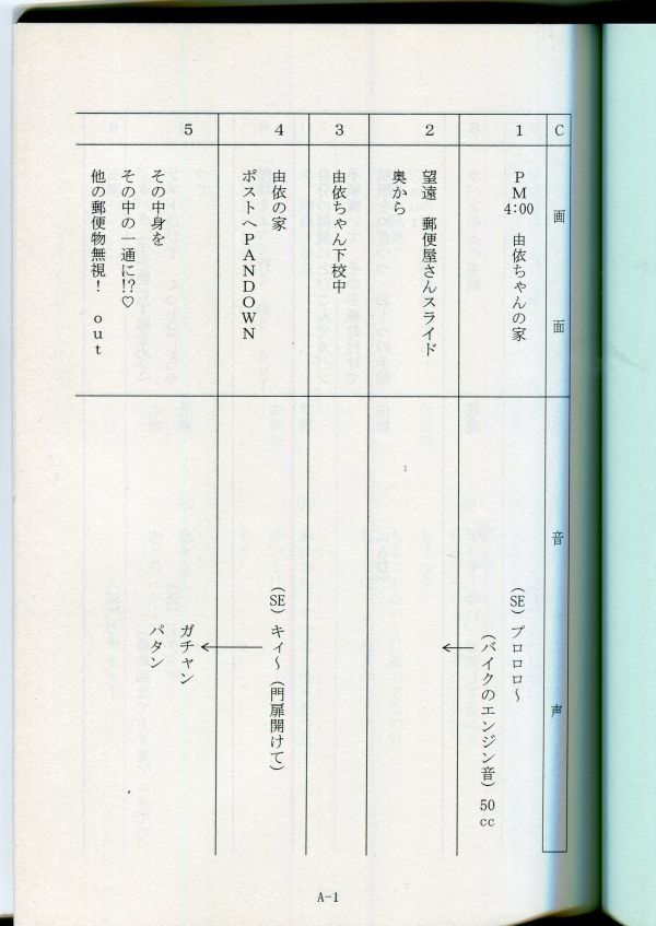 F52◎アニメ台本　花咲ける青少年　ACT・39（2109）_画像3