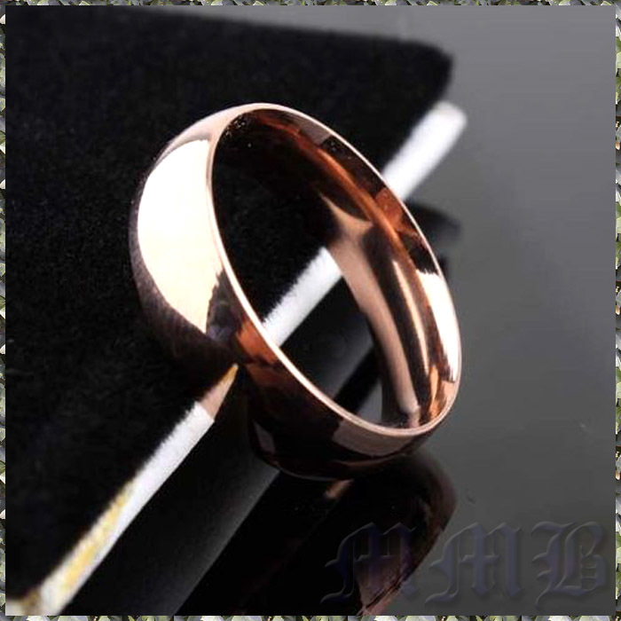 [RING] Pink Gold Plated Smooth Round 6mm スムース 甲丸 ピンク ゴールド リング 10号 (4g)_画像3