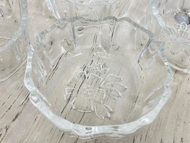 R3-0728【検索：アデリア　エルネのぞき　ガラス　小皿　小鉢　6個セット　昭和レトロ　アンティーク】_画像4