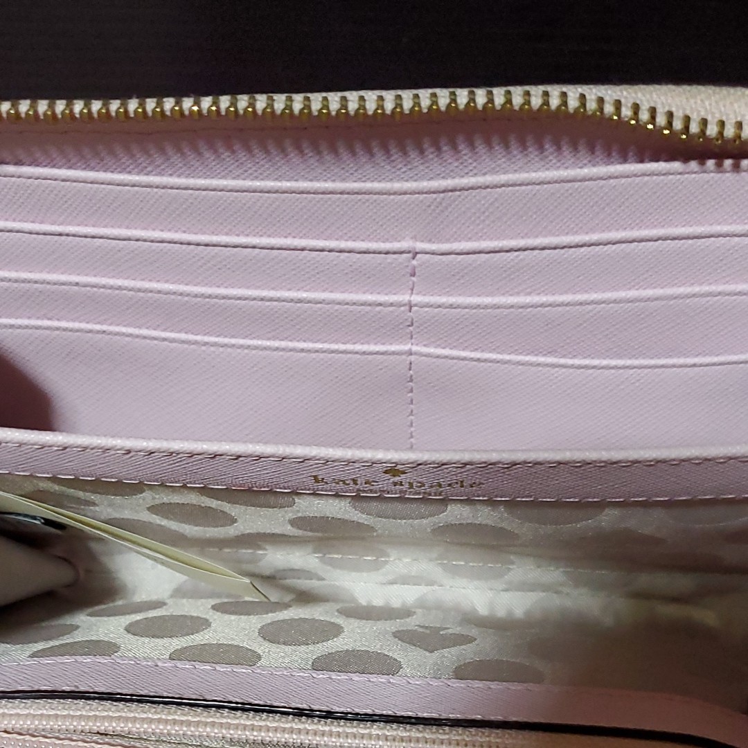 ラウンドファスナー　長財布 ケイトスペード　ピンク　汚れ有りのため、お安くしてます