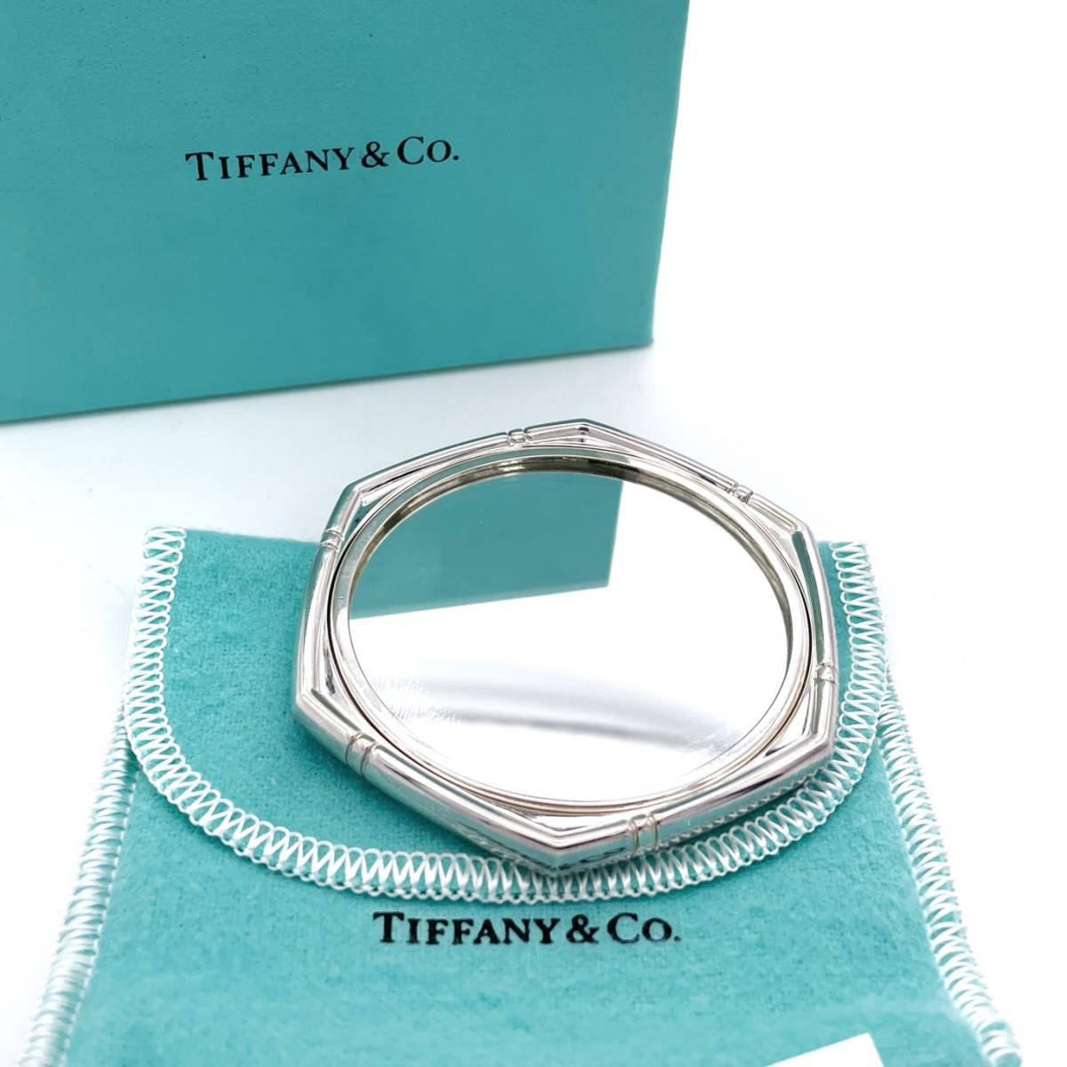 極希少 美品 Tiffany&Co. ティファニー ゴールド バグズ 彫刻 デザイン ミラー 鏡 手鏡 SV925 2002年製 テントウムシ 750  K18 CC9