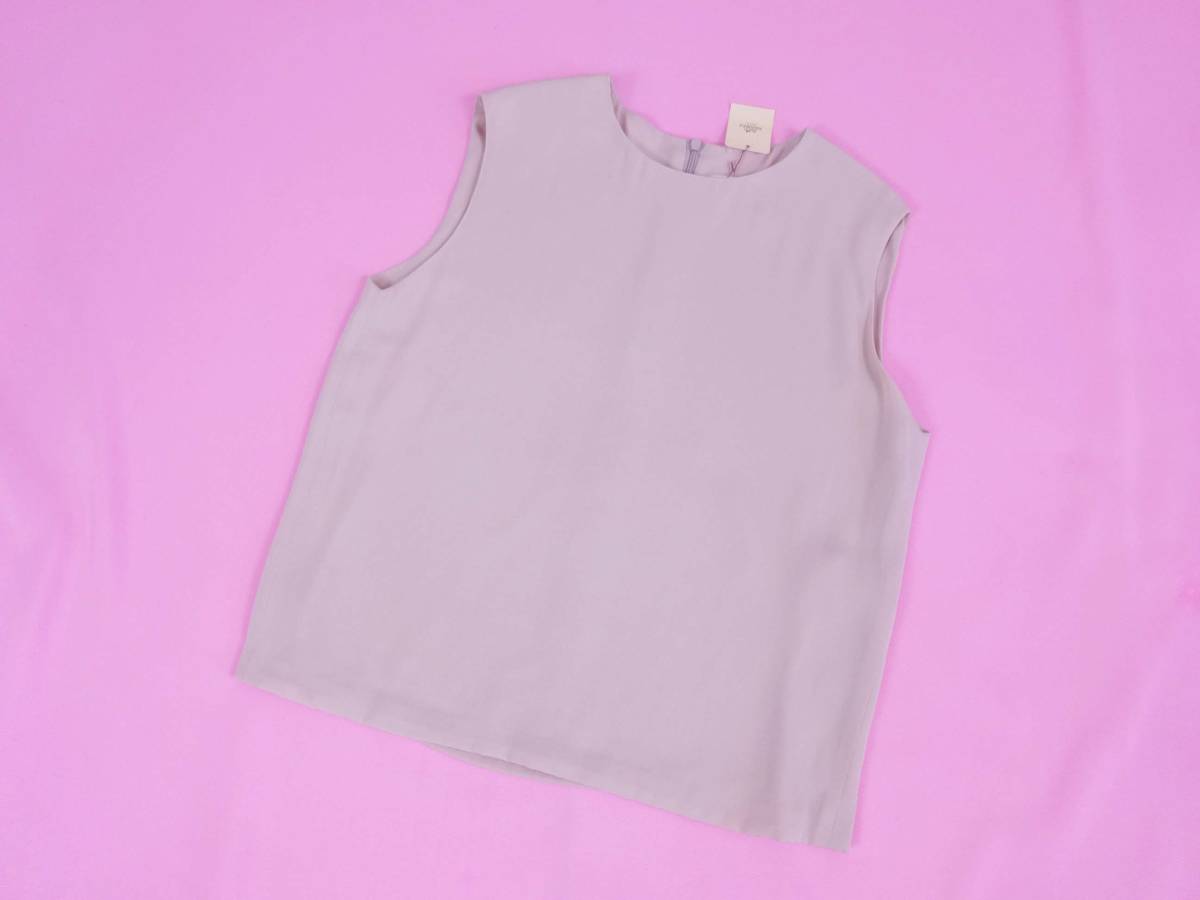 HERMES エルメス シルク100% ノースリーブブラウス ベージュ 38 新品未