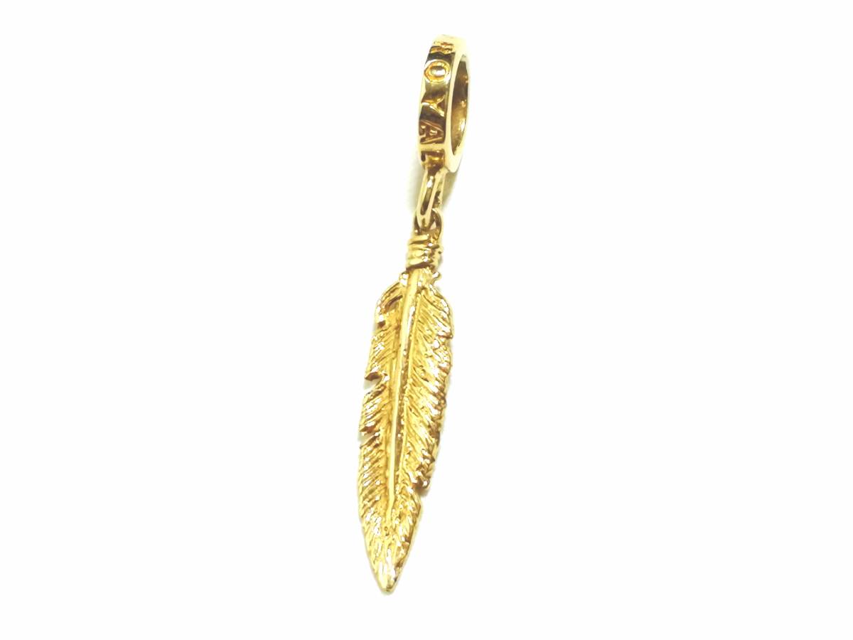 * редкость подлинный товар стандартный товар Royal Order роскошный 9K Gold Feather настоящий перо подвеска с цепью *