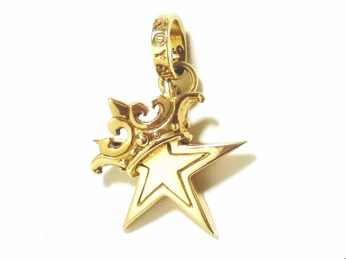 * редкость роскошный K9 золотой Gold подлинный товар стандартный товар Royal Order Small STAR with CROWN 9K GOLD маленький Star Crown подвеска с цепью *