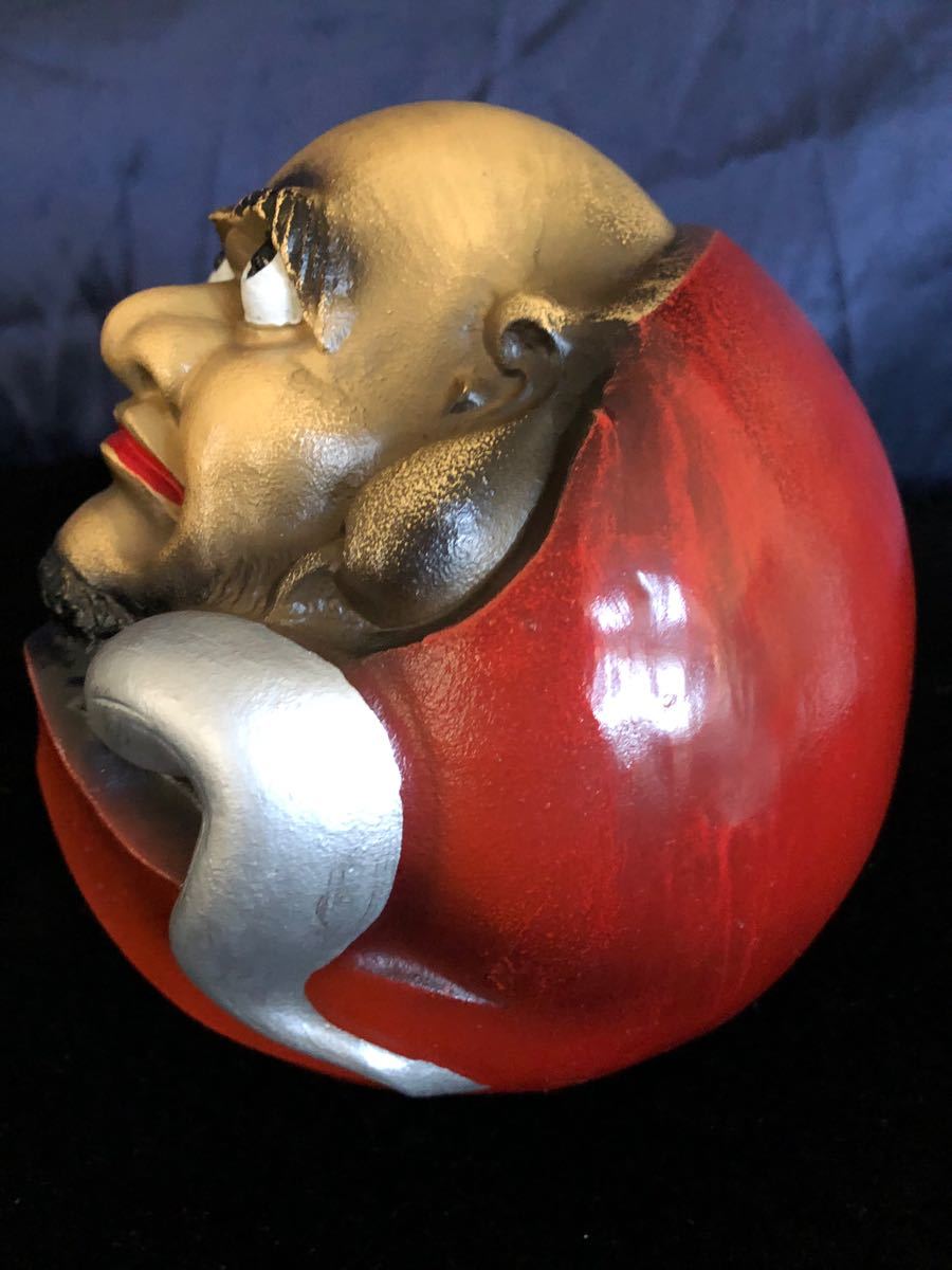 鉄製★達磨大師 ★金属工芸品置物 15cm◆ダルマ赤だるま 高僧 2.3Kgずっしりと重い! 骨董★文鎮