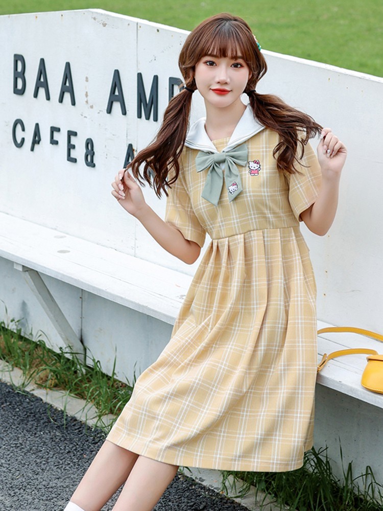 Paypayフリマ 森女日系部落夏格子ワンピース女夏可愛い甘い少女jkスカート Paypayフリマ 森女日系部落夏格子ワンピース女夏可愛い甘い少女jkスカート