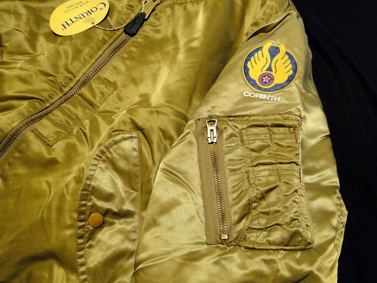 90's コリンス MA-1 corinth GOLD フライトジャケット Made in 90's コリンス MA-1 corinth GOLD フライトジャケット Made in
