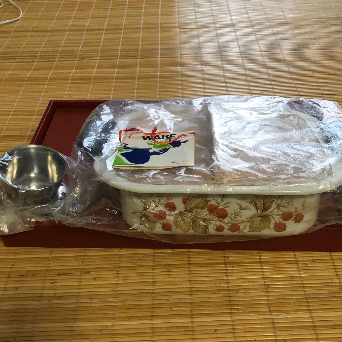 《未使用》ホーロー  昭和レトロ  おでん鍋 、湯豆腐鍋兼用セット