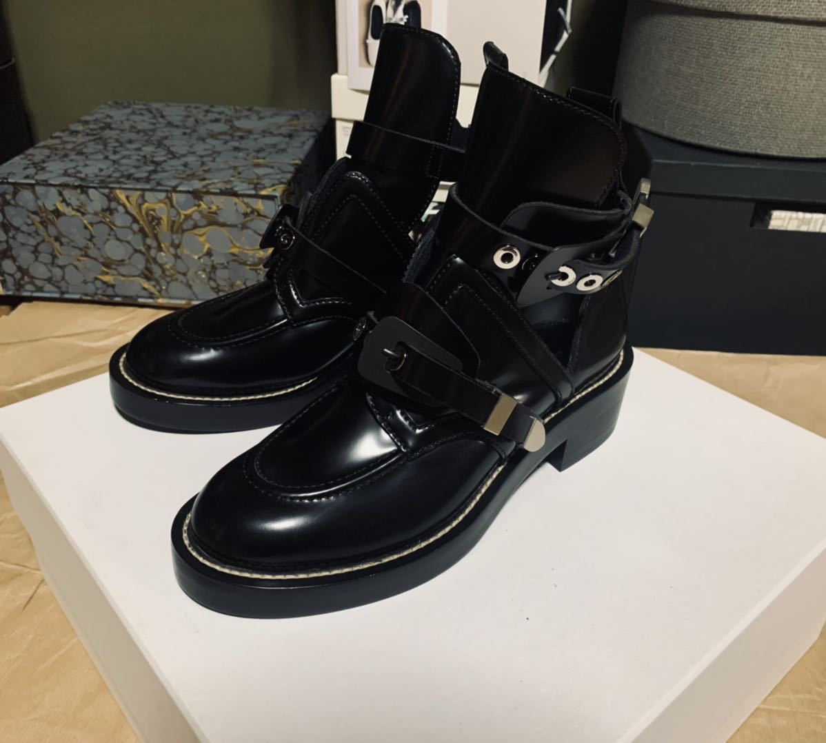 新品】バレンシアガ 靴 パンククリーパー サンチュール ブーツ 黒