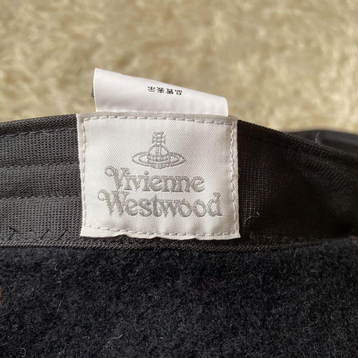 Vivienne Westwood ヴィヴィアンウエストウッド ベレー帽 オーブ ウール ブラウン ブラック 茶色 黒 S M
