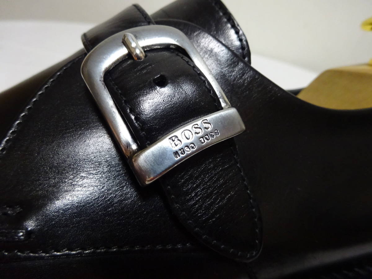 HUGO BOSS ヒューゴボス　シングルモンクストラップシューズ　レザーシューズ　ビジネスシューズ 6 24.5cm位　試し履き未使用保管品_画像3