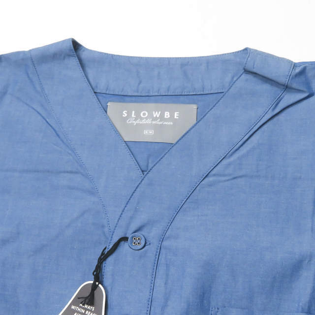 新品 SLOWBE スローブ S/S SLEEP SHIRTS スリーピングシャツ TS-16S-1003 2 ブルー 半袖 プルオーバー ベースボールシャツ パジャマ g3056_画像4