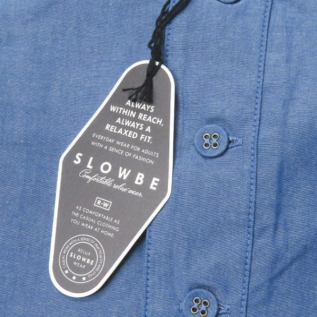 新品 SLOWBE スローブ S/S SLEEP SHIRTS スリーピングシャツ TS-16S-1003 2 ブルー 半袖 プルオーバー ベースボールシャツ パジャマ g3056_画像5