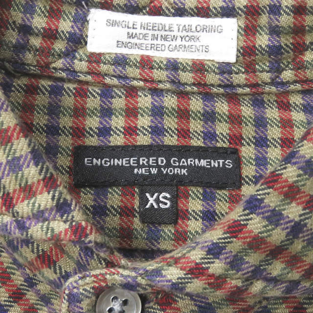 Engineered Garments engineered garments America производства Spread Collar Shirt - Cotton Plaid проверка паста цвет рубашка XS j3697