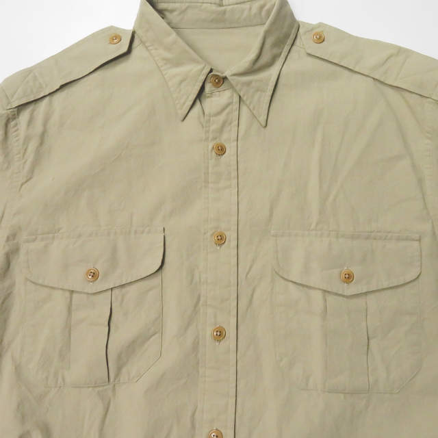 Porter Classic ポータークラシック 日本製 CLASSIC SAFARI SHIRT クラシックサファリシャツ S カーキ 長袖 トップス j3522_画像4