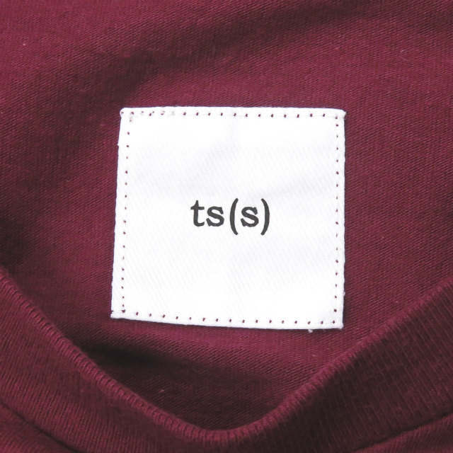 ts(s) ティーエスエス 19SS 日本製 Back Logo S/S Tee バックロゴショートスリーブTシャツ S ボルドー 半袖 無地 トップス mc66602_画像3