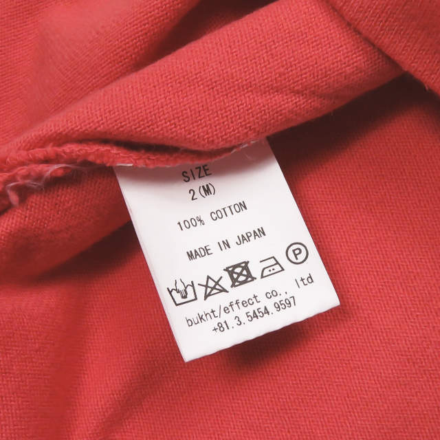 新品 bukht ブフト 日本製 CORE COMPACT YARN S/S SHIRTS オープンカラーショートスリーブシャツ BC-92109 2(M) CORAL 半袖 開襟 ☆☆g2128_画像8