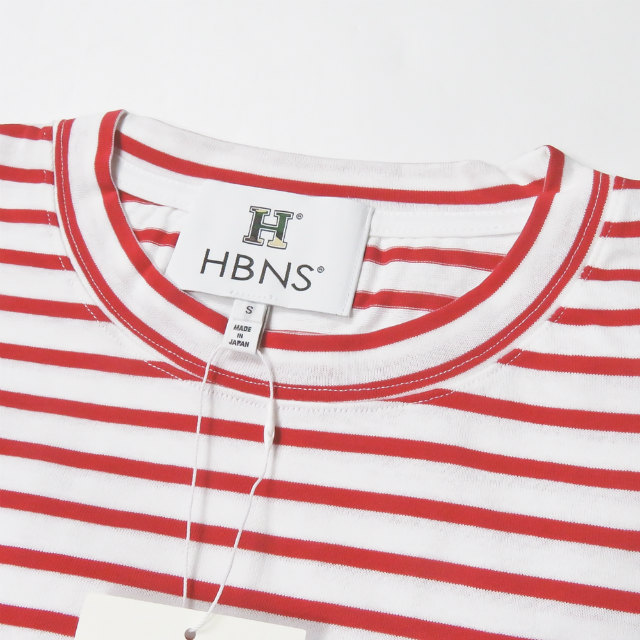 新品 HABANOS ハバノス 17AW BOA POCKET BORDER S/S TEE ボアポケット ボーダーショートスリーブTシャツ A18-CT06 S レッド HBNS g2854_画像4