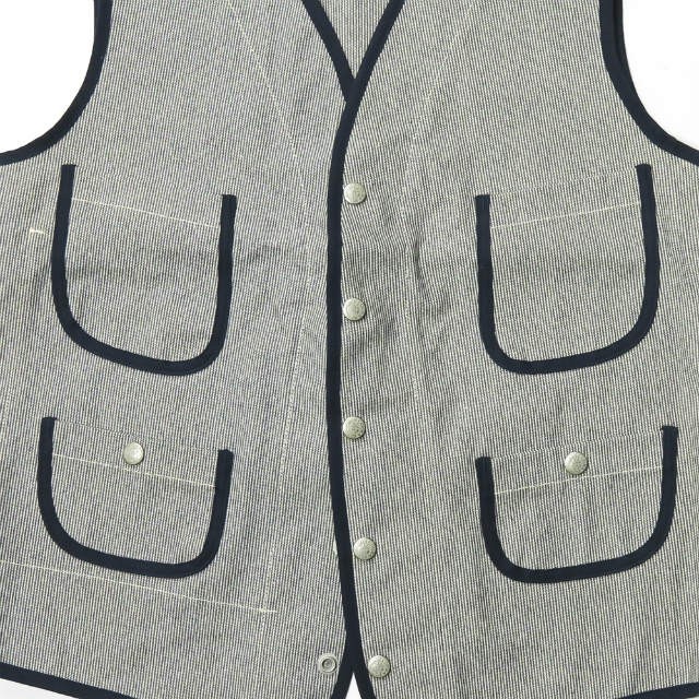 BONCOURA ボンクラ 日本製 PIPING VEST BLUE MOCK TWIST パイピング