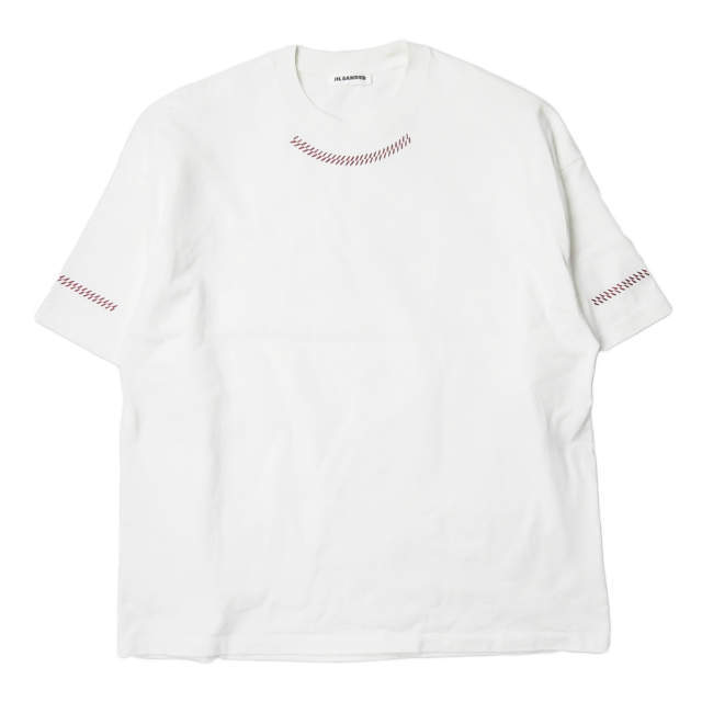 JIL SANDER ジルサンダー 20SS イタリア製 OVERSIZED SEAM DETAIL TEE オーバーサイズシームディテールTシャツ L ホワイト 半袖 mm9620_画像1