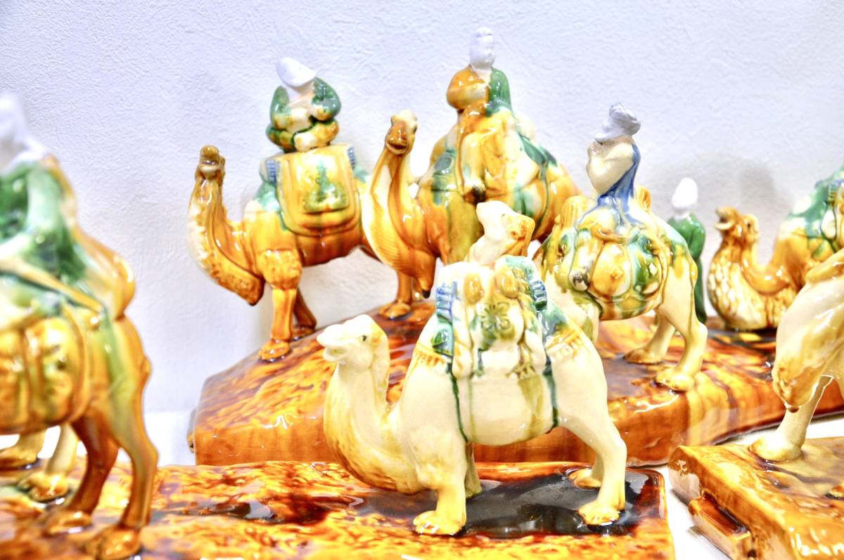 売り切り！　中国古玩　中国古美術　唐三彩　置物　シルクロードのオブジェ　全長約1mの素晴らしい大作！　　エステートセール　OB_画像3