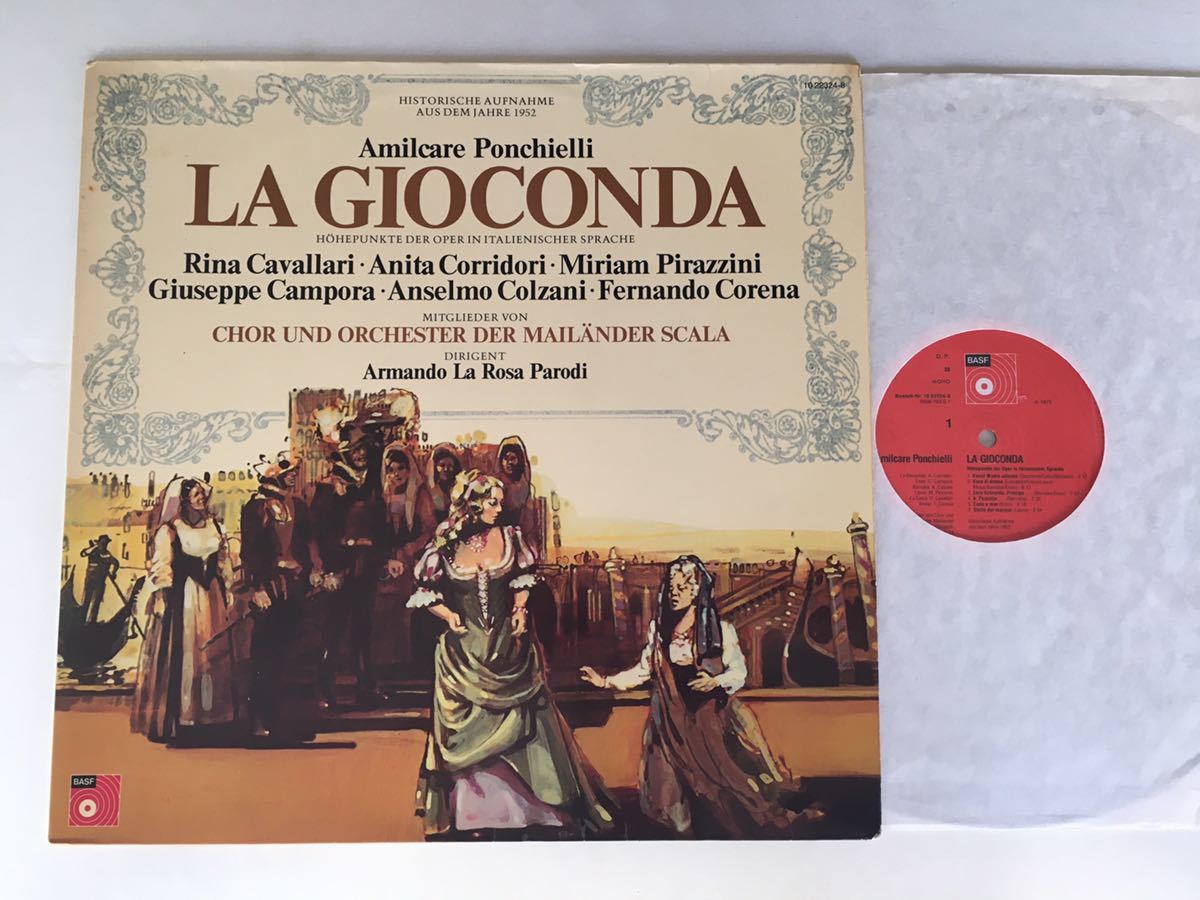 【75年コーティングドイツ盤】Amilcare Ponchielli / La Gioconda LP BASF GERMANY 10 22324-8 MONO盤,スリーブあり_画像1