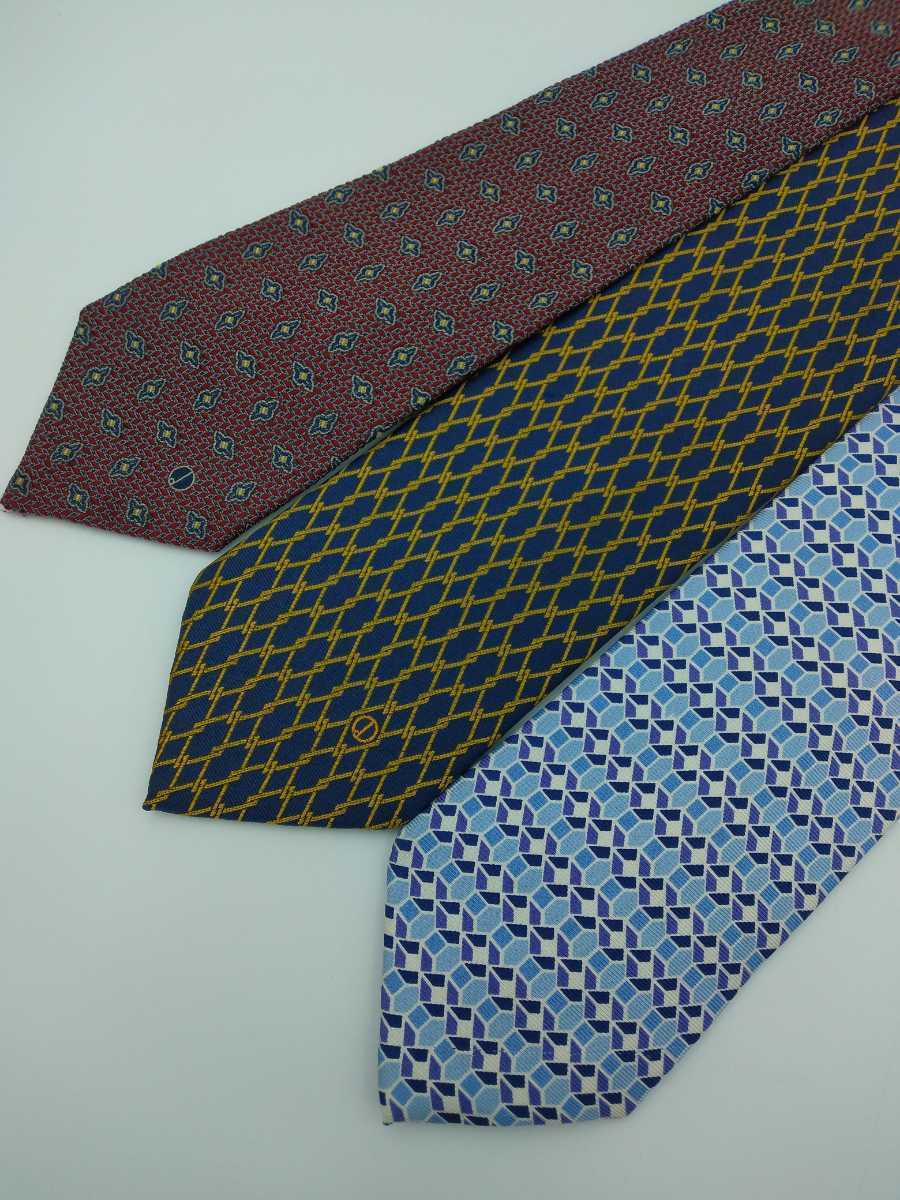 * Dunhill necktie 3 pcs set * dunhill brand necktie 3 point set silk silk Italy made England made 