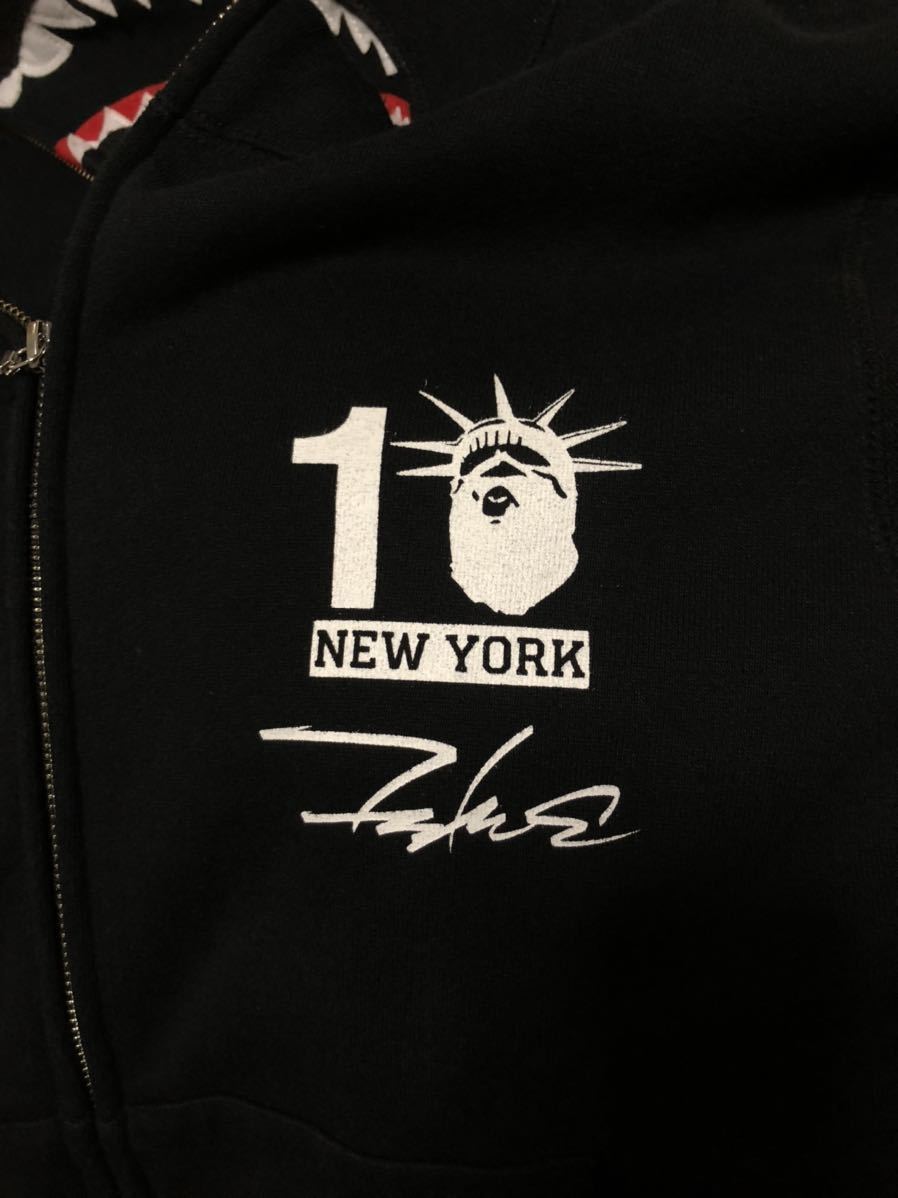 NY10周年記念 futura シャーク パーカー shark full zip hoodie New york camo ニューヨーク a bathing ape bape NYC 10th エイプ ベイプ_画像7