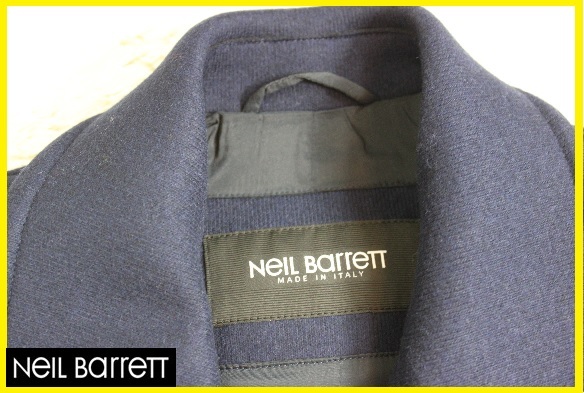 【送料無料】新品ニールバレット（Neil Barrett） ウールジップアップPコートジャケット（紺：ネイビー）サイズ50_画像8