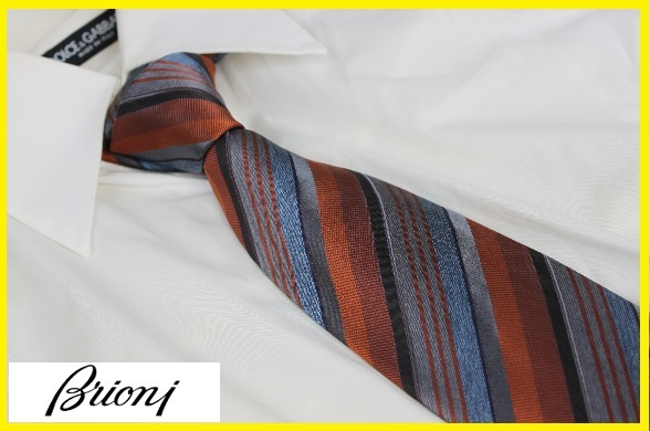 送料無料】新品ブリオーニ(Brioni) 100%シルクレジメンタル